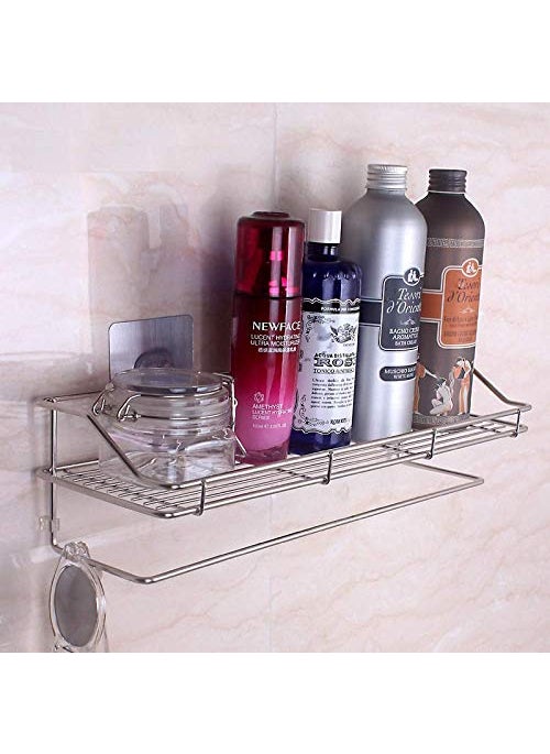 divinezon - divinezon Metal 2 Layer Kitchen Bathroom Shelves with Napkin Holder, 40.2 X 11.5 X 15 cm, Silver - Image 1