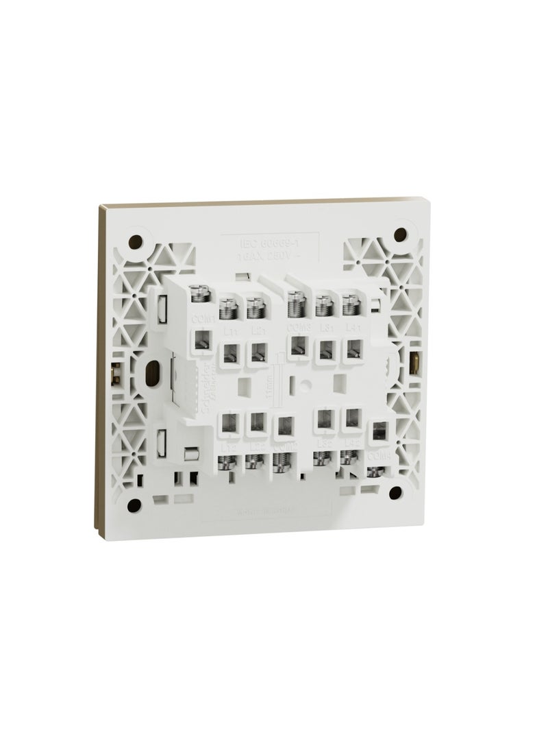 Schneider Electric AvatarOn C switch with Fluorescent Locator 2 way 4 gang 16AX 250V wine gold E8734L2F_WG - Image 3