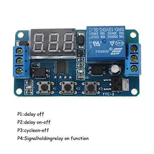 Comidox 1Pcs Automation DC 12V Time Delay Relay Module LED Display Digital Delay Timer PLC Delay Time Control Switch 0.1Sec to 999Min Adjustable - Image 3