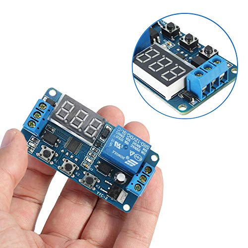 Comidox 1Pcs Automation DC 12V Time Delay Relay Module LED Display Digital Delay Timer PLC Delay Time Control Switch 0.1Sec to 999Min Adjustable - Image 5