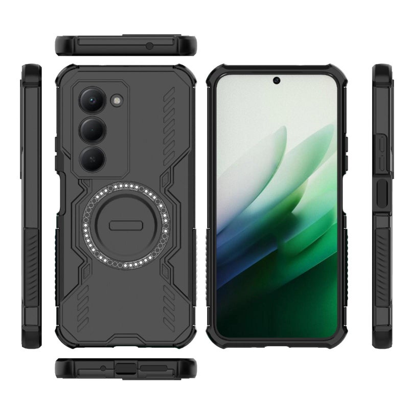 erorex For Redmi 15 5G Global / 15 4G SEA  Armor MagSafe Magnetic Ring Shockproof Phone Case(Black) - Image 3