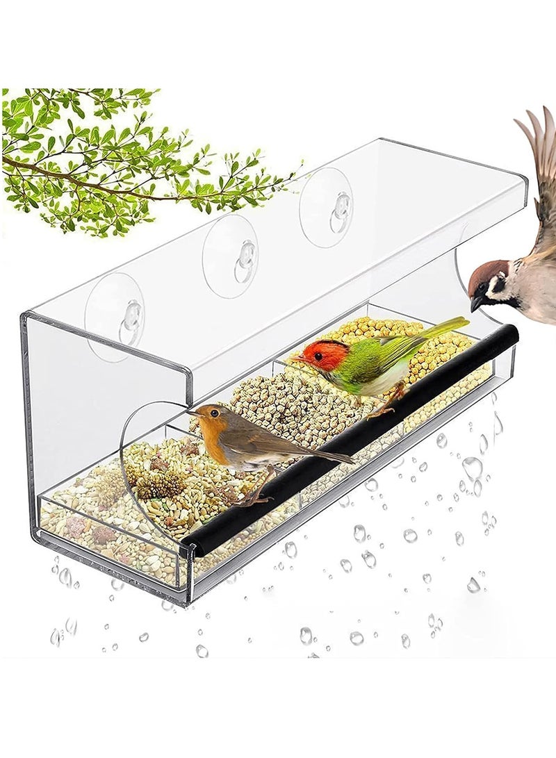 SYOSI أطعم الطيور للنوافذ مع أكواب شفط قوية طعام للخارج منزل شفاف لمشاهدة حماية من السناجب - Image 1