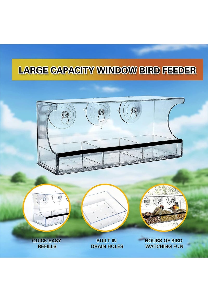 SYOSI أطعم الطيور للنوافذ مع أكواب شفط قوية طعام للخارج منزل شفاف لمشاهدة حماية من السناجب - Image 3