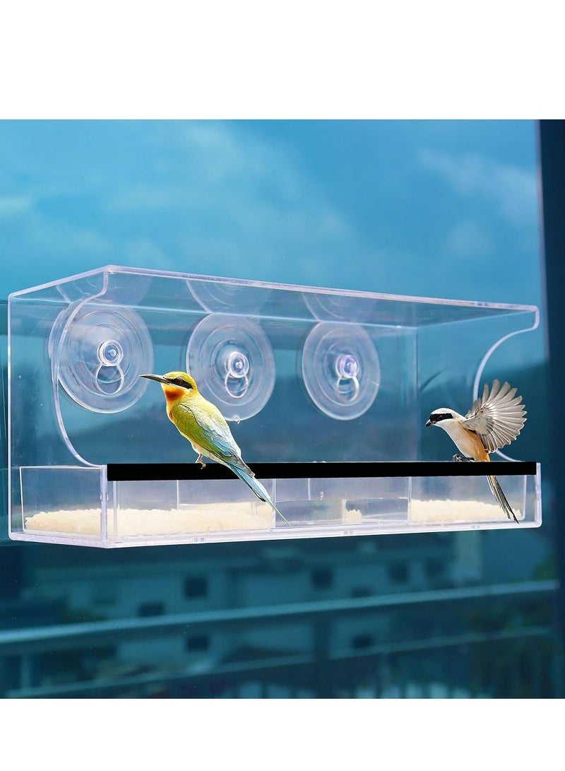 SYOSI أطعم الطيور للنوافذ مع أكواب شفط قوية طعام للخارج منزل شفاف لمشاهدة حماية من السناجب - Image 2