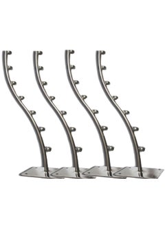 DHANAK Dhanak 4Pcs of 7Pin Wall Drope Display Hanger Hook Rail_Heavy Duty_Wall Mount_Fittings Included Screws with Plastic Plugs  - Image 1
