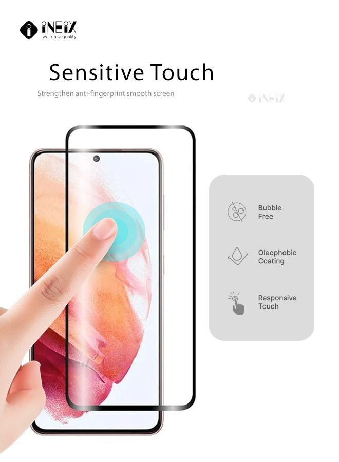 إينيكس اثنين قطع لاصقة حماية للشاشة لهاتف سامسونج جلاكسي S21 4G/5G اسود/شفاف - Image 4