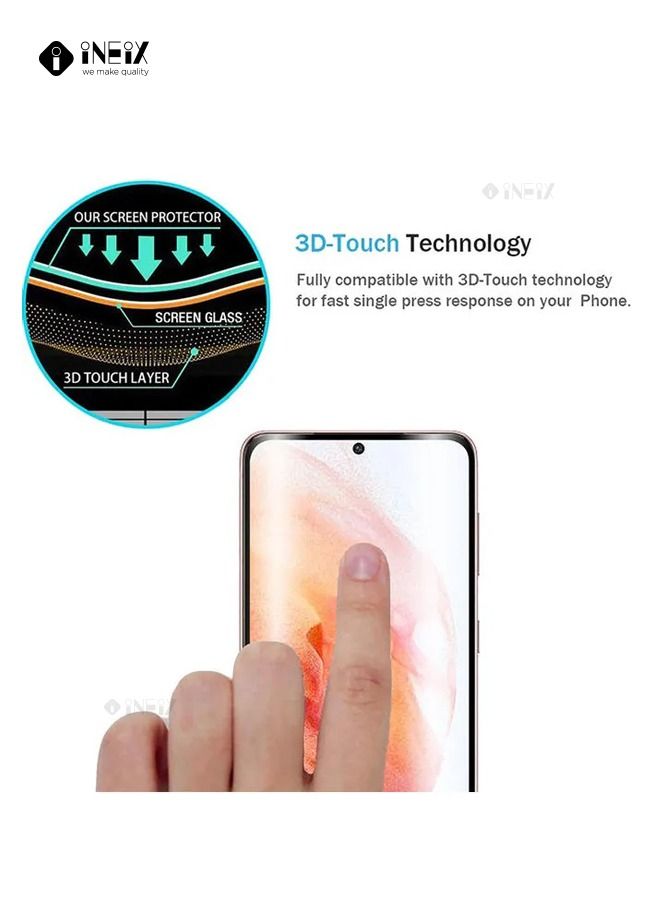 إينيكس اثنين قطع لاصقة حماية للشاشة لهاتف سامسونج جلاكسي S21 4G/5G اسود/شفاف - Image 5