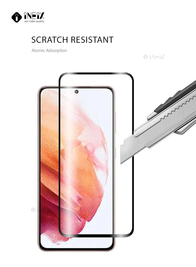 إينيكس اثنين قطع لاصقة حماية للشاشة لهاتف سامسونج جلاكسي S21 4G/5G اسود/شفاف - Image 3