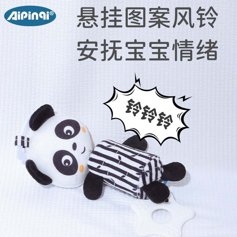 Aipinqi New Baby Black and White Wind Chime Toy - Plush Hanging Ornament for Strollers, Soothing for 0-3 Years - Image 3