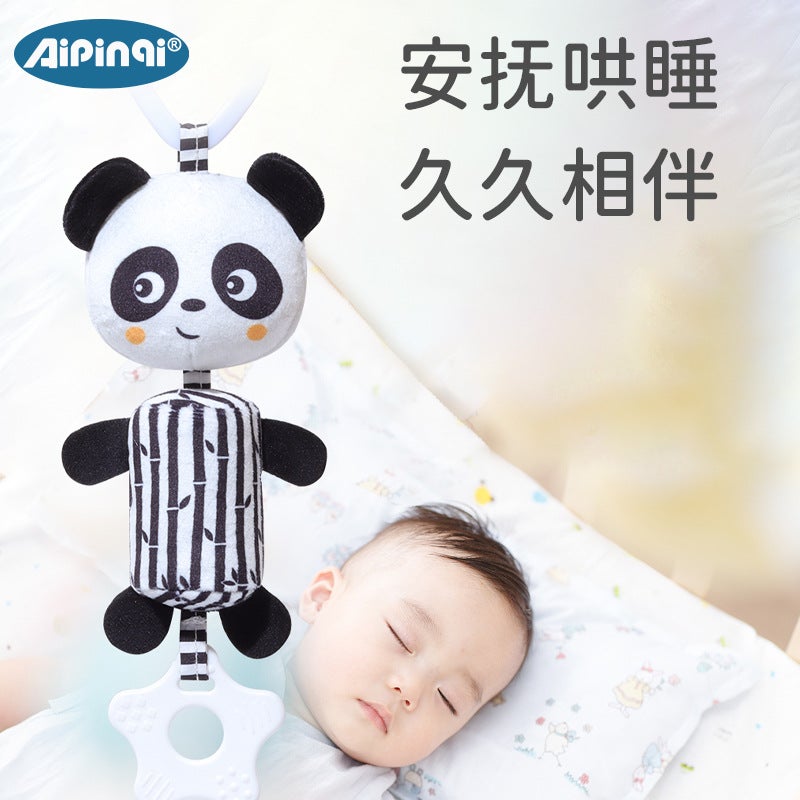 Aipinqi New Baby Black and White Wind Chime Toy - Plush Hanging Ornament for Strollers, Soothing for 0-3 Years - Image 2