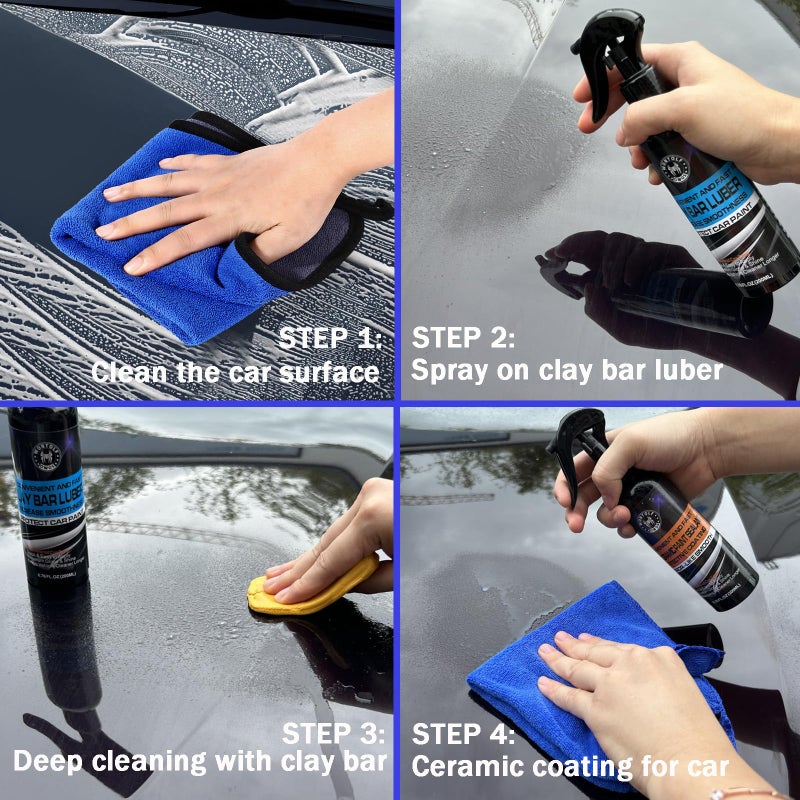 Wontolf Heavy Duty Car Clay Bar Auto Detailing Clay Luber Synthetic Lubricant Kit - Ceramic Coating Spray Ceramic Coating for Car - Maximum Gloss & Unsurpassed Slickness - Image 2