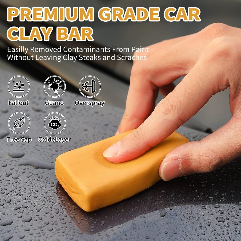 Wontolf Heavy Duty Car Clay Bar Auto Detailing Clay Luber Synthetic Lubricant Kit - Ceramic Coating Spray Ceramic Coating for Car - Maximum Gloss & Unsurpassed Slickness - Image 3