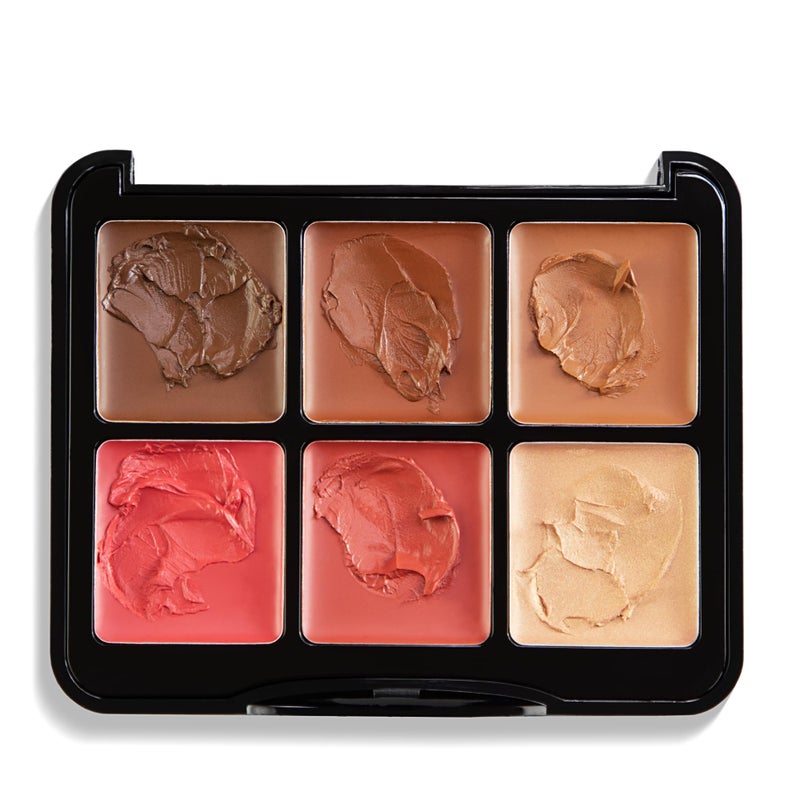 W7 Letâ€™s Face It Cream Face Palette â€“ Deep Desert Glow - 6-Pan Bronzer, Blush & Highlight Palette - Creamy, Blendable Face Makeup - Image 4