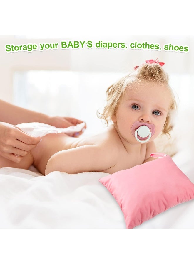 Woanger 10 Pack Wet Dry Bags for Baby Cloth Diapers Waterproof Reusable Travel Bags - Image 5