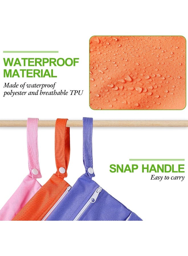 Woanger 10 Pack Wet Dry Bags for Baby Cloth Diapers Waterproof Reusable Travel Bags - Image 4