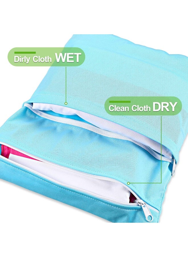 Woanger 10 Pack Wet Dry Bags for Baby Cloth Diapers Waterproof Reusable Travel Bags - Image 3