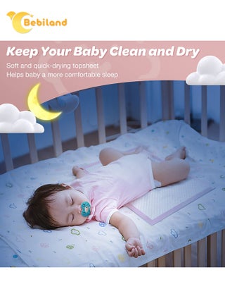 وسادة تغيير حفاضات الأطفال يمكن التخلص منها للاستعمال مرة واحدة من 100 قطعة ،وسادة تغيير حفاضات مضادة للماء قابلة للتنفس،حصيرة واقية لطاولة السرير،33 × 45 سم (وردي) - view 5