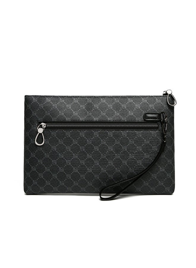 Handbag Men's Soft Leather Fashionable Large Capacity Clutch Bag Envelope Bag Men's Clamp Bag Clutch Bag Mobile Phone Bag-Color:661 Large  - Image 3