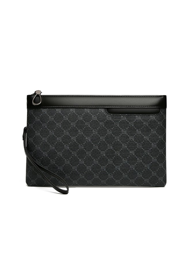 Handbag Men's Soft Leather Fashionable Large Capacity Clutch Bag Envelope Bag Men's Clamp Bag Clutch Bag Mobile Phone Bag-Color:661 Large  - Image 1