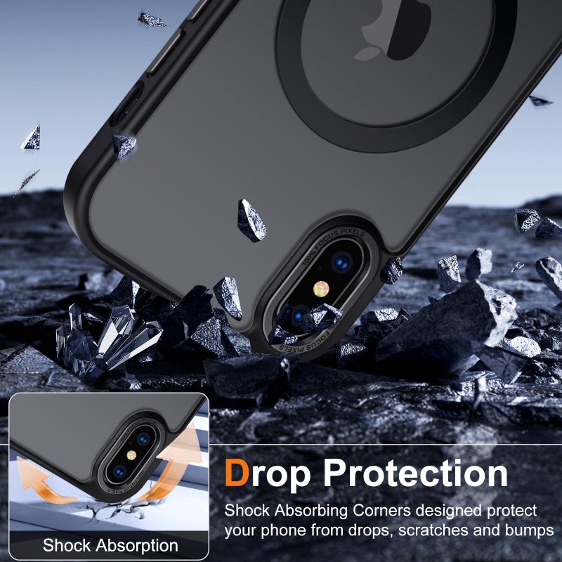 Hython Case for iPhone Xs Max Case Magnetic Translucent Matte Phone Cases 6.5" [Compatible with MagSafe] Thin Slim Fit Shockproof Bumper Hard Protective Cover for Women Men Girls, Frosted Black - Image 5