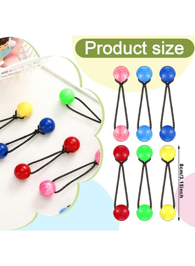 Jutom 24 Pieces Hair Tie Balls 20mm Bubble Ponytail Holders for Girls Double Bead Bubble 80s 90s Hair Balls Tie Elastic Accessories for Baby Toddler(Cute Color) - Image 2