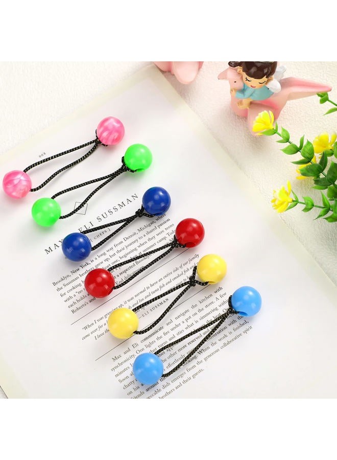 Jutom 24 Pieces Hair Tie Balls 20mm Bubble Ponytail Holders for Girls Double Bead Bubble 80s 90s Hair Balls Tie Elastic Accessories for Baby Toddler(Cute Color) - Image 4