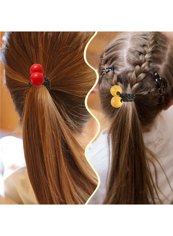 Jutom 24 Pieces Hair Tie Balls 20mm Bubble Ponytail Holders for Girls Double Bead Bubble 80s 90s Hair Balls Tie Elastic Accessories for Baby Toddler(Cute Color) - Image 5