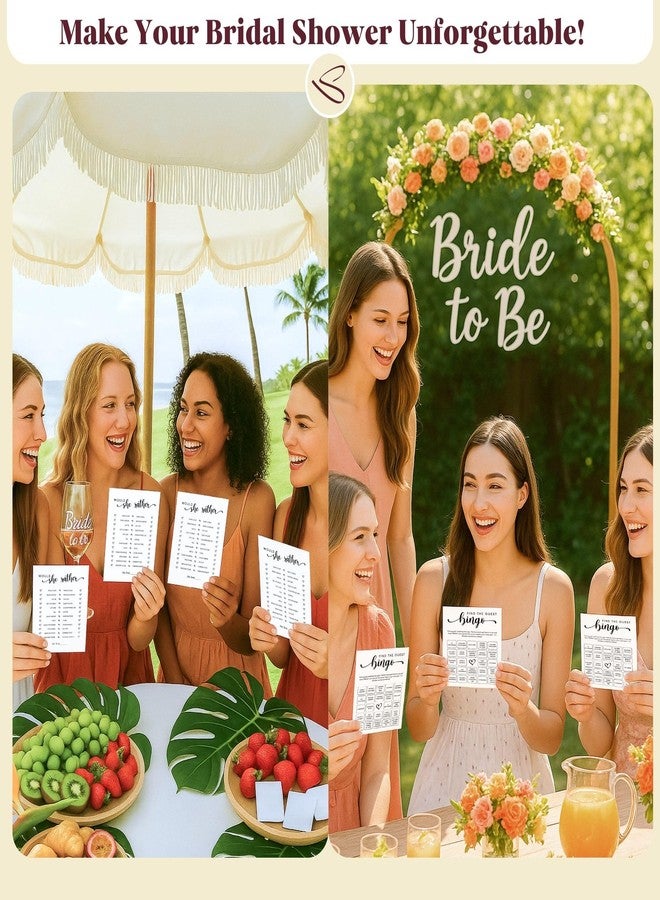 Stofinity Hilarious Bridal Shower Games 30 Guests - Funny Wedding Games For Reception Decorations, Find The Guest Bingo Game, Would She Rather Bridal Shower Activities - Image 5