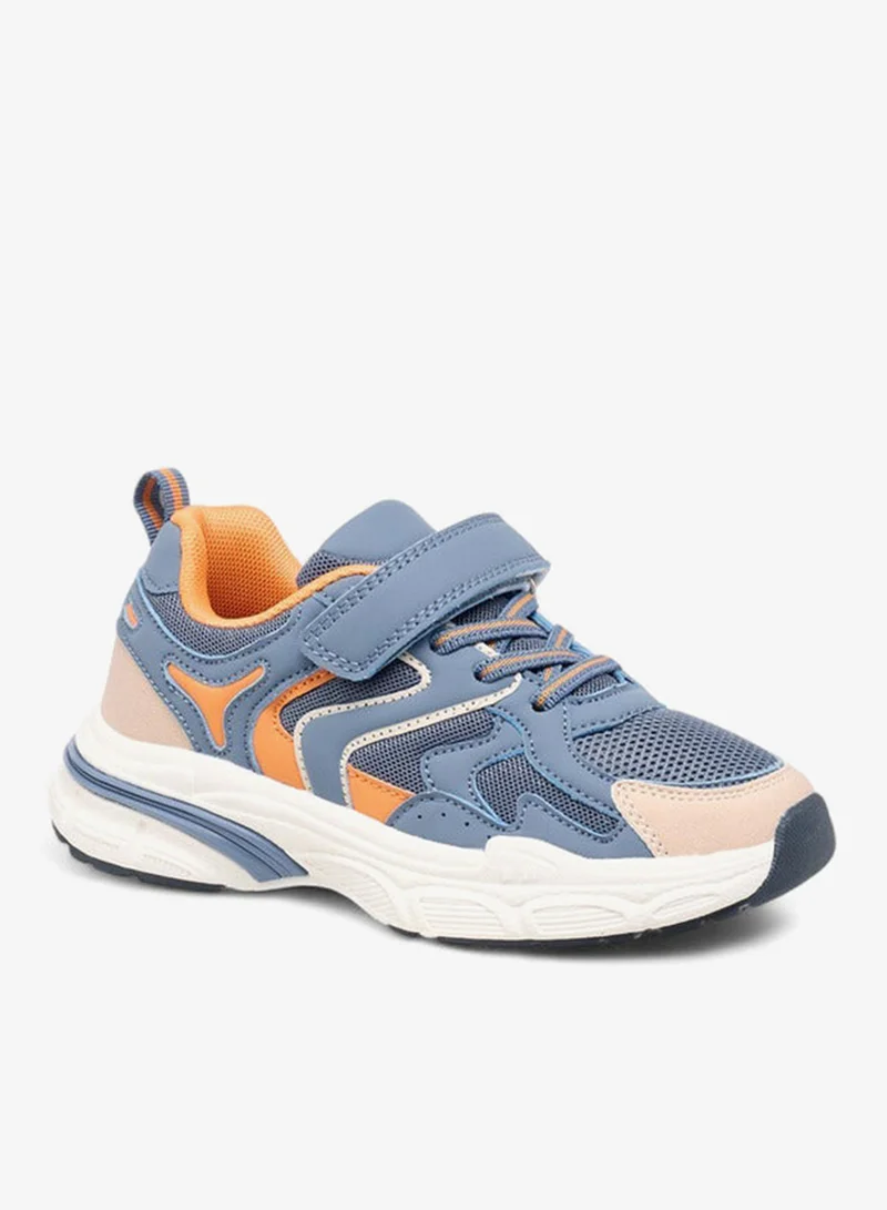 Mister Duchini Boys Panelled Sneakers with Hook and Loop Closure