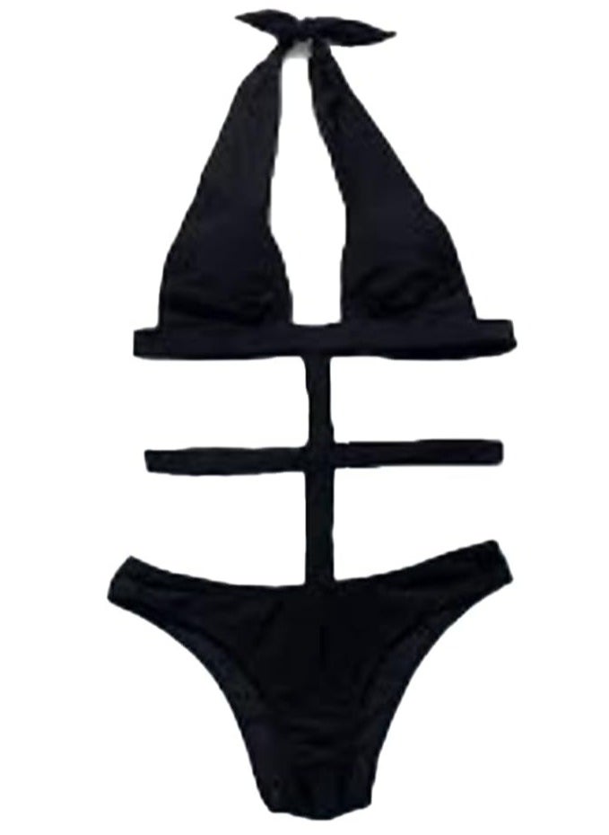 Hanady - Elegant Women's Two-piece Bikini - Lycra Material - Black - Image 1