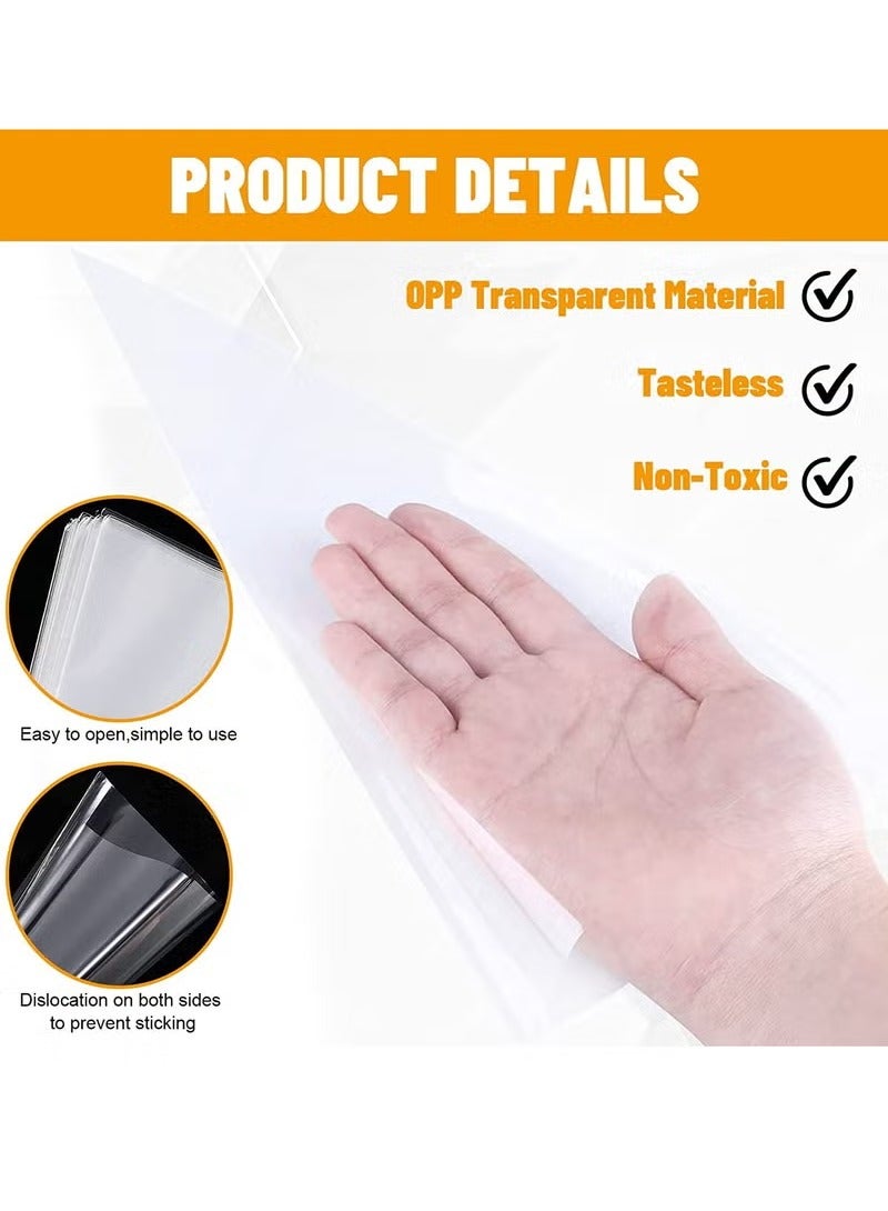 إسكدنيا 100 قطعة من أكياس السيلوفان المخروطية الشفافة، أكياس هدايا DIY مع أربطة ملتوية ذهبية، أكياس مثلثة للحلوى والبسكويت والوجبات الخفيفة - Image 2