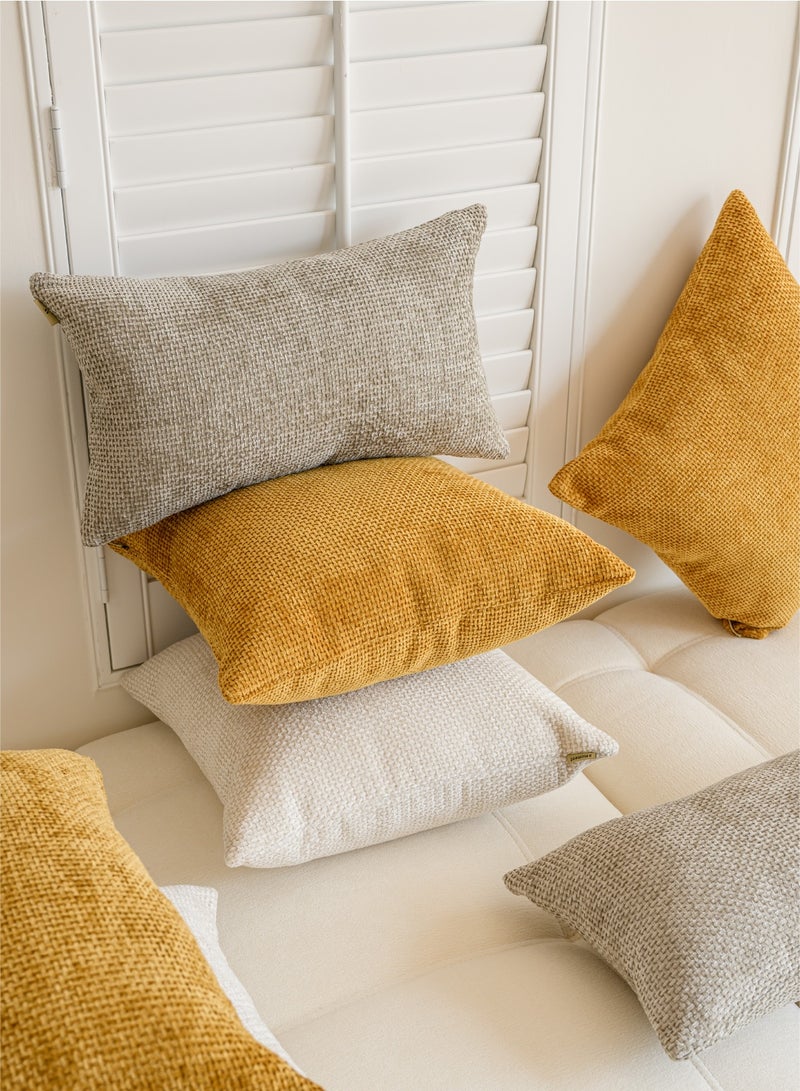 a moment Light Gray Chenille Cushion Cover Throw Pillow Covers 50x50 CM Pack of 2 Modern Decorative Pillowcase Farmhouse Cross Pillows