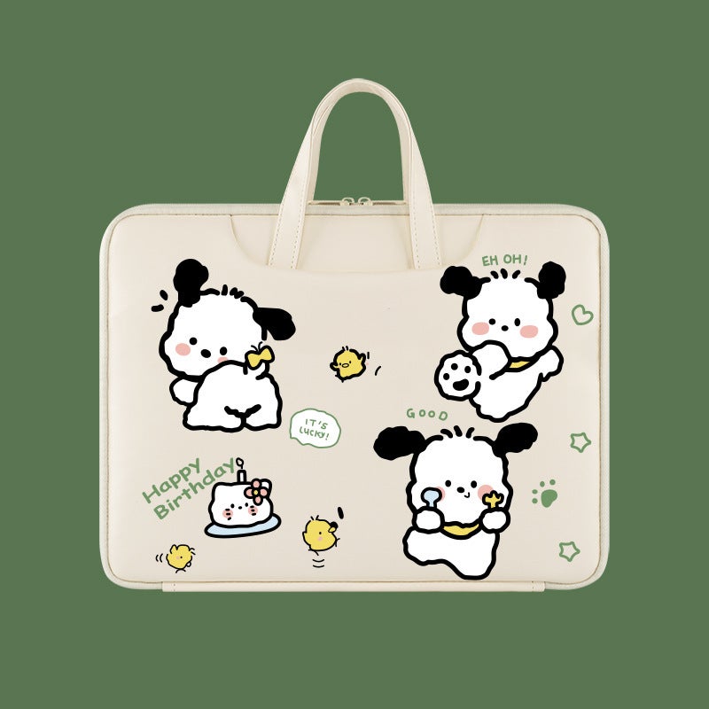 Laptop Handbag for 13-16 Inch Notebook, Waterproof Shockproof Computer Tote Bag with Handle, Fits Huawei/Honor/Xiaomi/Lenovo Xiaoxin, Black & White Cartoon Design, Trendy Carrying Case for Women & Students - Image 2