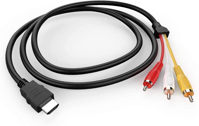 Eanetf HDMI to RCA Cable, 1080P 5ft/1.5m HDMI Male to 3-RCA Video Audio AV Cable Connector Adapter Transmitter for TV HDTV DVD (NO Signal Conversion Function) - Image 1