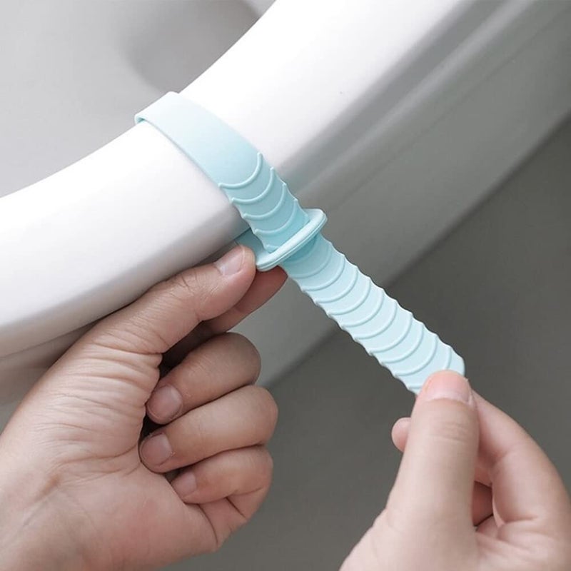 Newvent® مشبك رفع غطاء المرحاض 2 قطعة | شريط رفع غطاء المرحاض للحمام | حامل رفع غطاء المرحاض السيليكوني ذاتي اللصق بدون لمس (متعدد الألوان) - Image 2