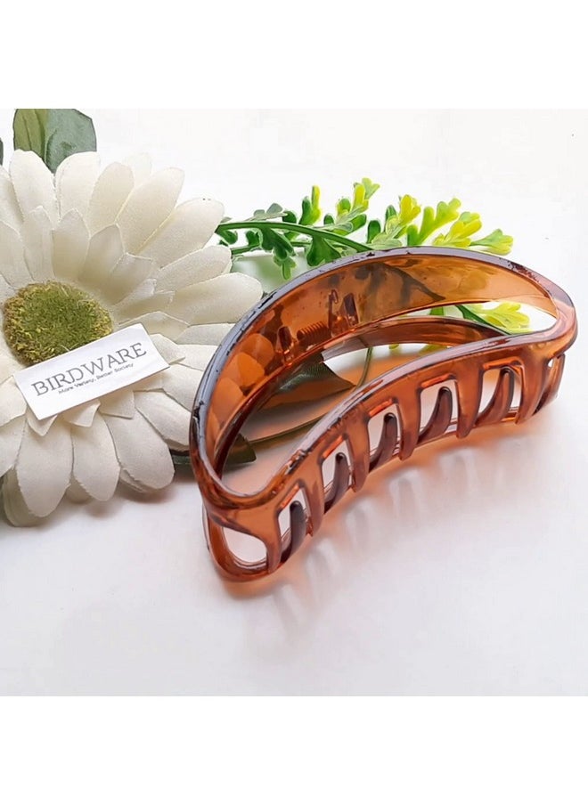 BIRDWARE BIRDWARE big size hair clips clutcher for women claws for girls Imported Rubber Acrylic Material Stone Butterfly | hair clutchers | hair claws (Pack of 3) (Black, White, Shell - D-Shape)  - Image 3