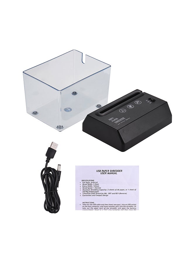 Generic Portable Paper Shredder Cutter With Letter Opener Black/Clear  - Image 3