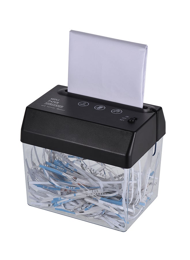 Generic Portable Paper Shredder Cutter With Letter Opener Black/Clear  - Image 2
