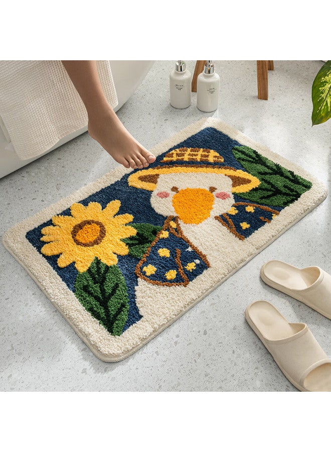 Bululom Cake Velvet Bathroom Absorbent Mat, Washroom Entrance Foot Mat, Tilted Duck (white), 50*80cm - Image 5