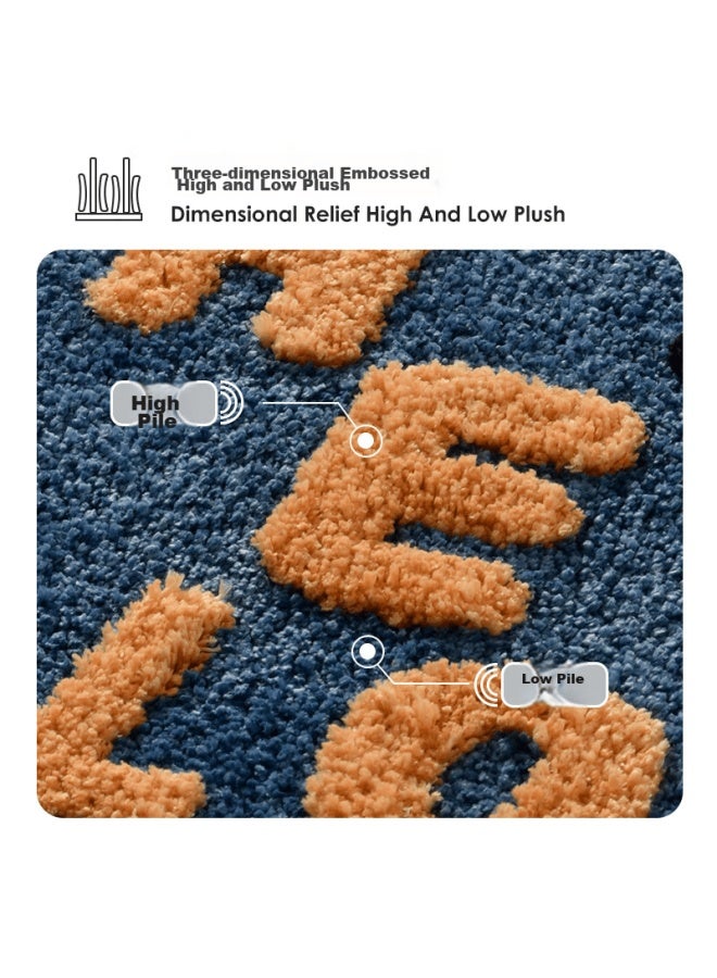 Bululom Cake Velvet Bathroom Absorbent Mat, Washroom Entrance Foot Mat, Tilted Duck (white), 50*80cm - Image 2
