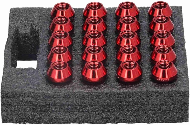 صواميل عجلة حمراء M12x1.5 20 قطعة مقاومة للفك المعدنية لفورد فوكس - Image 1