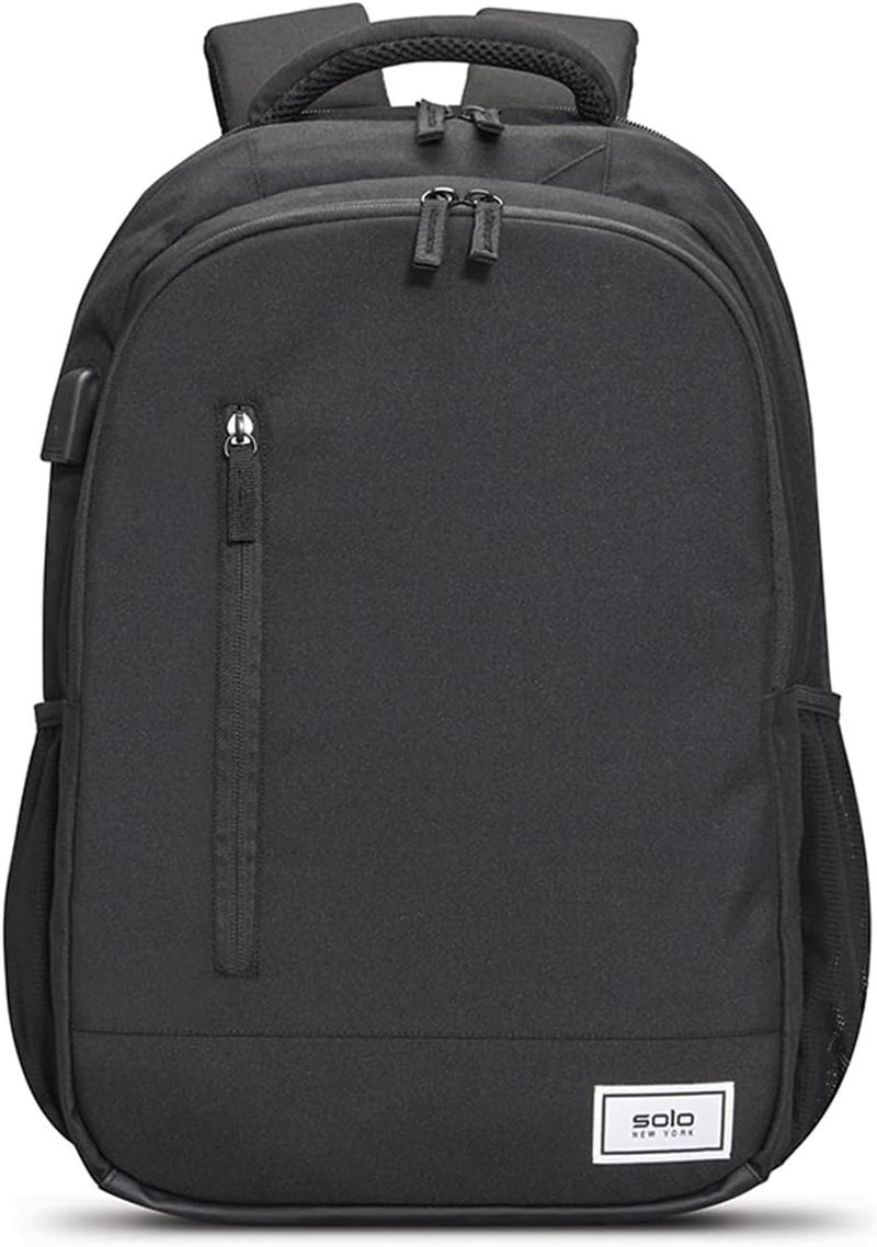 Solo New York Laptop Backpack for Women  Men Carry On Bookbag for Travel  Work Lightweight Bag Side Mesh Pockets Fits 156 Computer  ReDefine Black - Image 1
