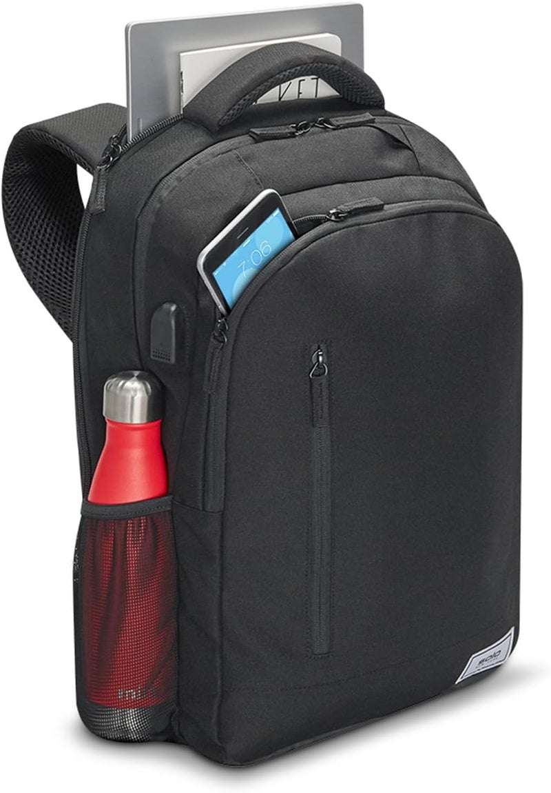 Solo New York Laptop Backpack for Women  Men Carry On Bookbag for Travel  Work Lightweight Bag Side Mesh Pockets Fits 156 Computer  ReDefine Black - Image 5
