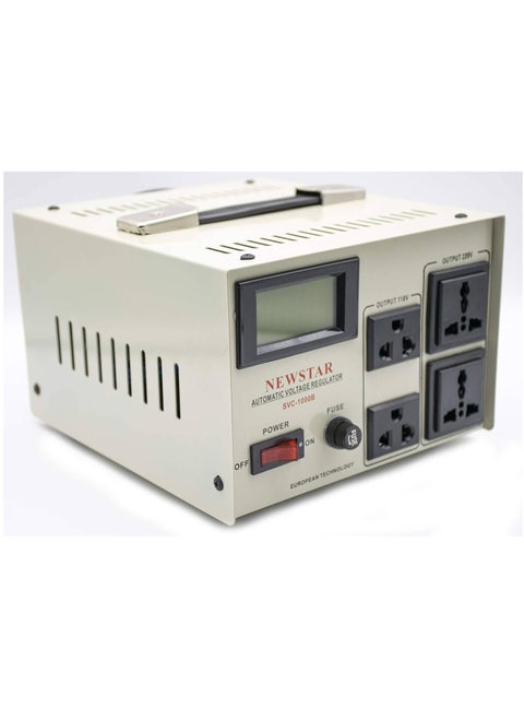 Newstar SVC-1000 Power Regulator Stabilizer Voltage Transform, Servo Motor Technology, LCD Display, 50/60Hz Frequency 1000W Power, Power-On Delay Mechanism, | SVC-1000B