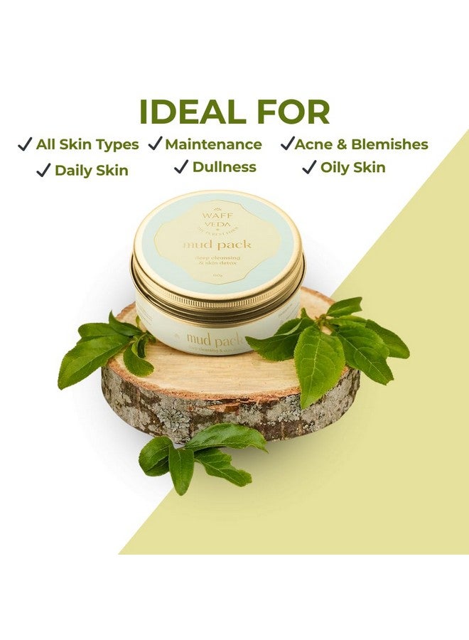 WAFF Ayurvedic Mud Face Pack - Detox & Brightening Face Mask for Acne-Free, Glowing Skin | Oil Control, Pore Cleansing | 100g for Men & Women - Image 2