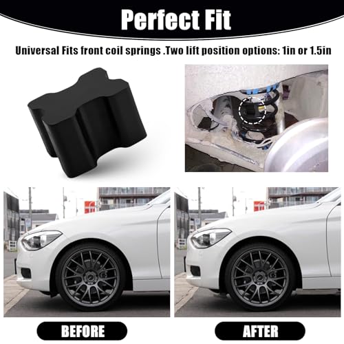 CHAR YONG Rubber Coil Spring Booster Spacers - Heavy Duty Rubber Front Coil Spring Spacers for Car Coil Spring Boosters 1.5" Thick,Suspension Height of Vehicle By Increasing Compression Force Spring,4Pack - Image 5