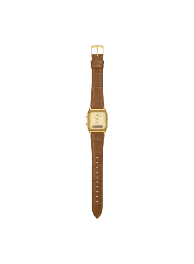 Casio AQ-230EGL-9ADF hybrid watches with leather straps - Image 3