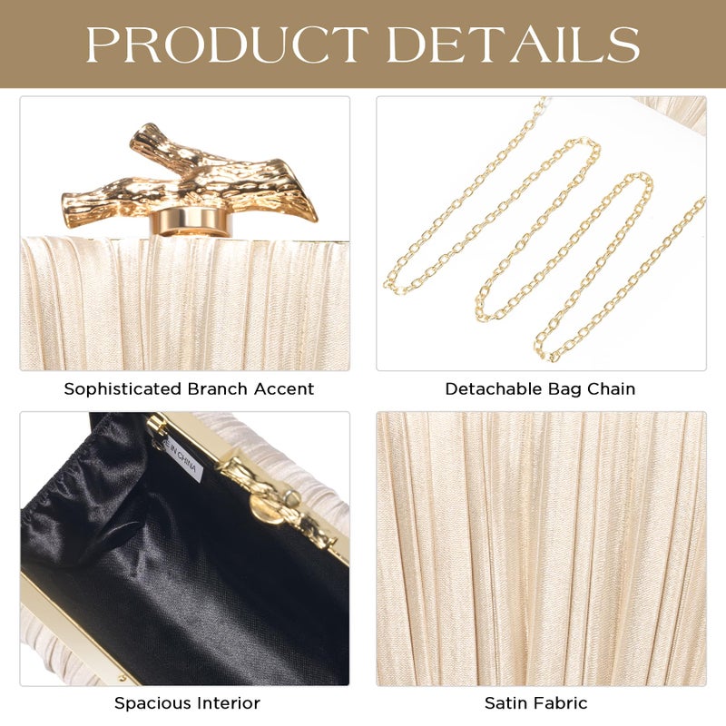CHUNLI Clutch Purses for Women Evening/Wedding Chic Woven Bag Formal PU Leather Purse Designer Handbags for Women - Image 5