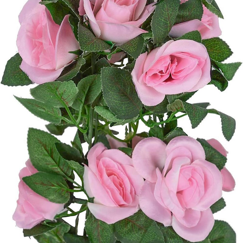 Antspirit 5pack Flower Garland Artificial Fake Rose Garland Vine Artificial Flowers for Decoration Floral Garlands Decor-Total 41 Ft (Pink) - Image 2