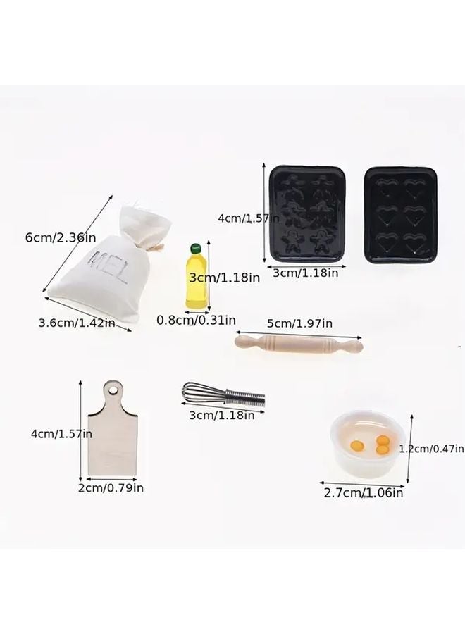 8pcs Miniature Dollhouse Kitchen Accessories Tiny Baking Props Gift Set - Image 3